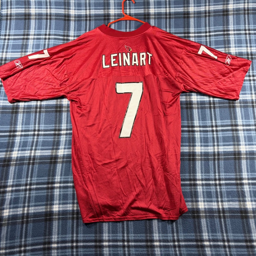 Reebok NFL Arizona Cardinals Matt Leinart 7 Jersey Red Mens Medium 7075A 06